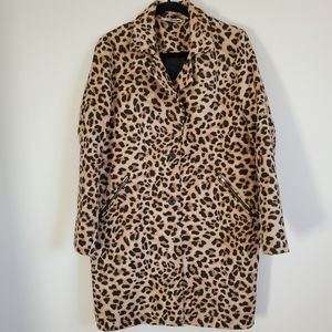 Noisy May Leopard Print Coat